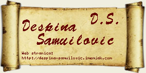 Despina Samuilović vizit kartica